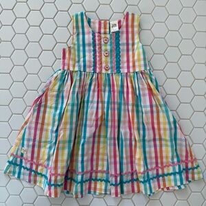 Wildflowers rainbow check dress